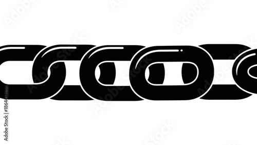 Close-up of interconnected black chain links emphasizing strength and durability in industrial