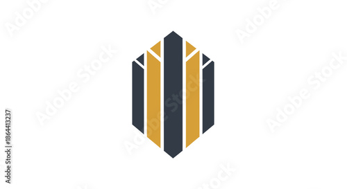 Abstract Geometric Logo Design Composed Of Vertical Lines And Modern Style