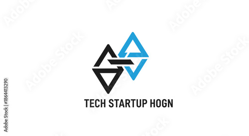 Abstract Geometric Logo Design Displaying Modern Creative Tech Startup Branding Concept