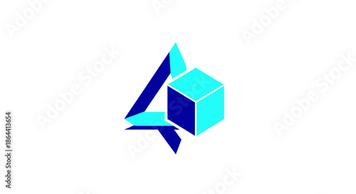 Free Download Abstract Geometric Logo Design Showcasing Cubes, Angles, and Vibrant Color Combinations - GFXLoad