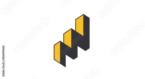 Abstract Geometric Logo With Yellow and Black Tones On A White Background