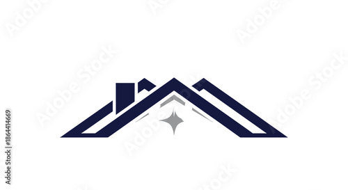 Abstract Geometric Roof Symbolizing Home and Property Development Design