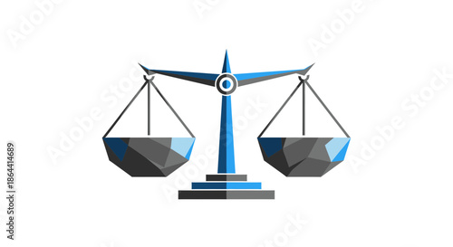 Abstract Geometric Scales Symbolizing Balance And Equilibrium In Justice