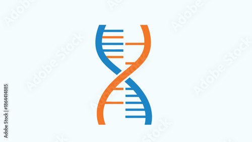 Stylized Double Helix DNA Strand Illustration with Modern Design Elements