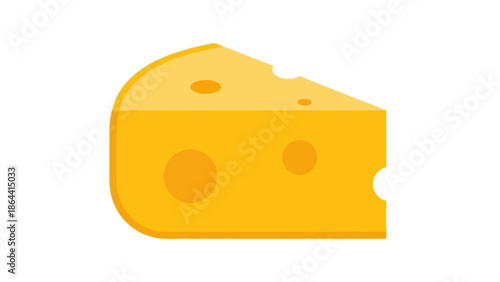 Stylized digital illustration of a cheese wedge with a bite taken out emphasizing simplicity and