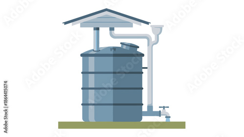 Solar-powered rainwater harvesting tank with shelter for water collection and storage solutions