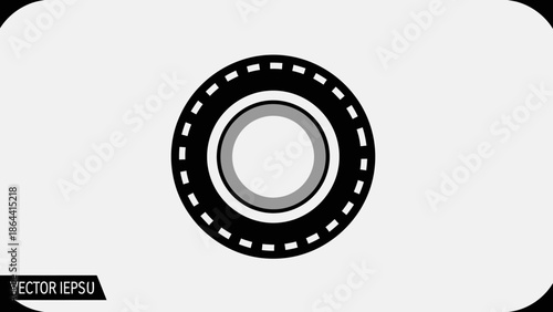 Minimalist Digital Camera Lens Icon Illustration Highlighting Optical Device Design