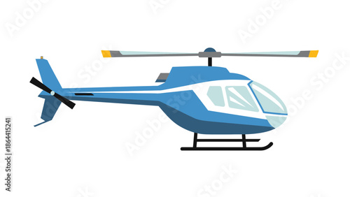 Modern stylized helicopter illustration emphasizing transportation and aviation design