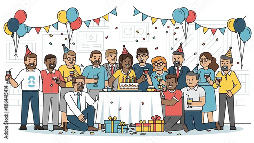 Vibrant Celebration with Diverse Group of Friends at a Festive Party Gathering