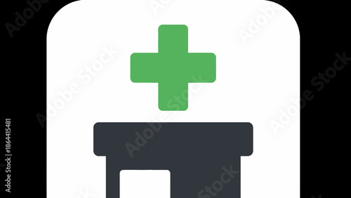 Medical Cross Symbol with Pillar Icon Representing Healthcare and Support Systems