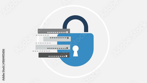 Secure Digital Data Protection with Modern Lock Icon Representation for Cybersecurity Concepts and