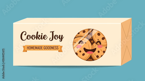 Playful Cookie Joy Box with Homemade Goodness Tag and Cheeky Cookie Illustration