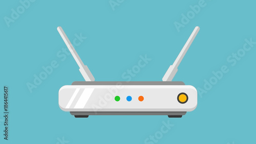 Wireless internet router with antennas showcasing modern network connectivity devices