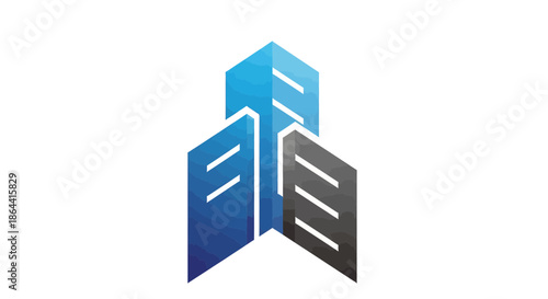 Abstract Geometric Skyscraper Logo Design with a Modern and Minimalist Aesthetic