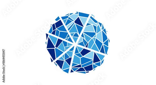 Abstract Geometric Sphere Depicting Interconnectedness And Complexity Of Data On White