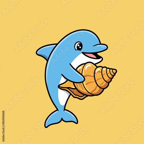 Cute cartoon shark isolated on white in a fun and friendly vector illustration style
