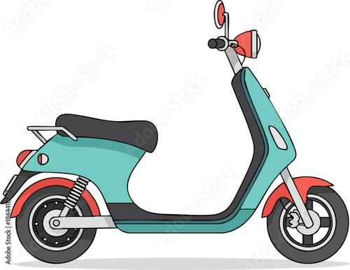 Pastel Electric Scooter Vector Illustration Clean Transport for Modern Urban Living