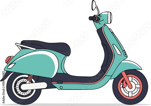 Illustration of a Stylish Light Blue Scooter A Modern Urban Transport Solution