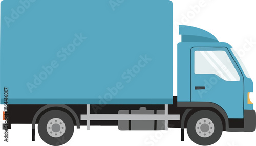 Light Blue Truck Illustration Vehicle for Delivery and Transport