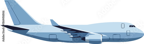 Cargo Aircraft Side View Illustration for Logistics and Transport