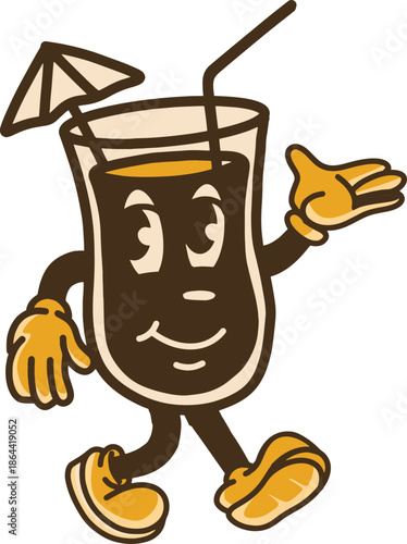 cartoon illustration of a mocktail hand drawn element