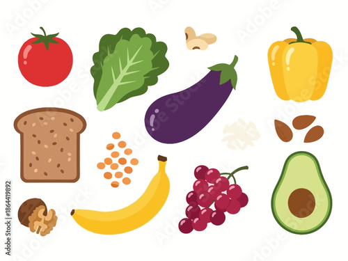 Colorful Bounty A Medley of Fruits, Vegetables, and Grains for Healthy Eating