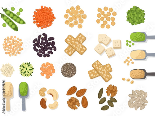 Assortment of Healthy Vegan Ingredients for Cooking