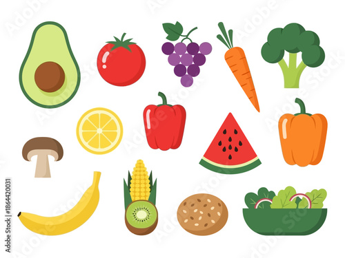 Vibrant Vector Veggies A Colorful Collection of Healthy Food Icons