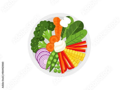 Vibrant Vegetable Medley A Colorful Plate of Freshness and Health