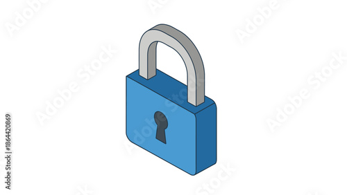 Blue Padlock Icon - Security and Protection Symbol