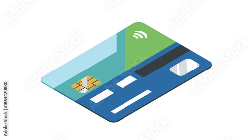 Credit card with contactless payment and chip technology