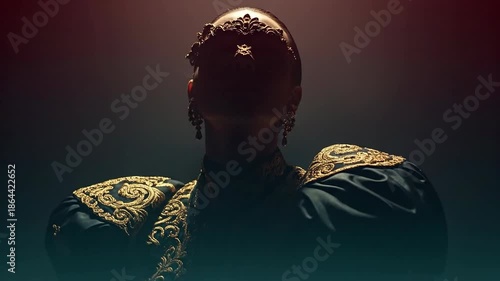 Vantage of a person in dark illuminated environment with red lighting