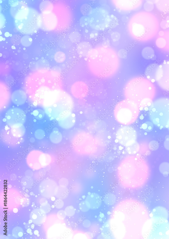 Obraz premium 紫とピンクの柔らかな丸ボケと光の粒子の幻想的な背景