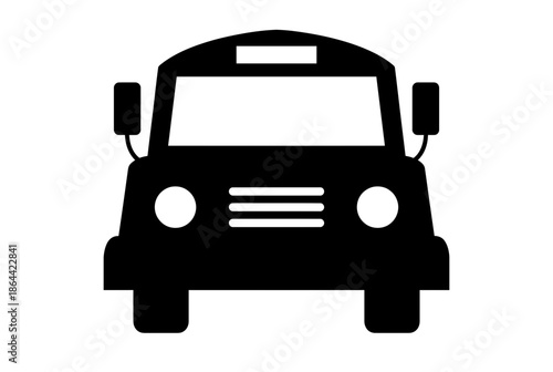 Front view of a taxi isolated on white background, Vector, illustration