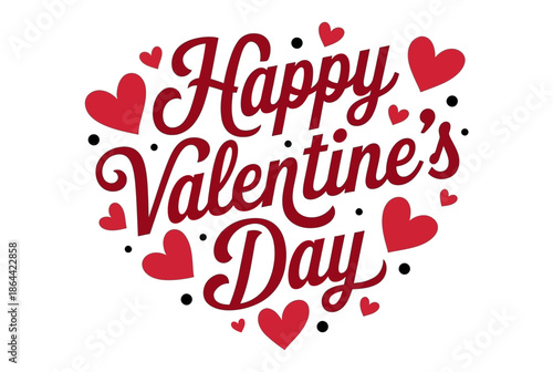Happy valentine's day isolated on white background, Vector, illustration