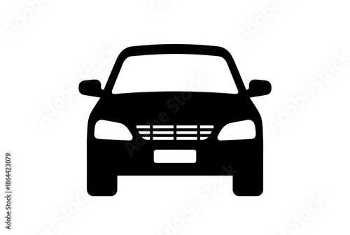 Front view of a car isolated on white background, Vector, illustration
