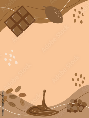 バレンタインやチョコレート関連に使える背景イラスト　縦型バージョン