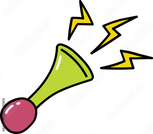 Clown horn with outline illustration