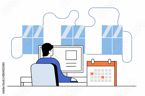 man working in the office	
