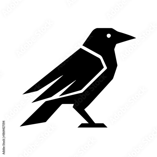 Geometric Raven Symbol