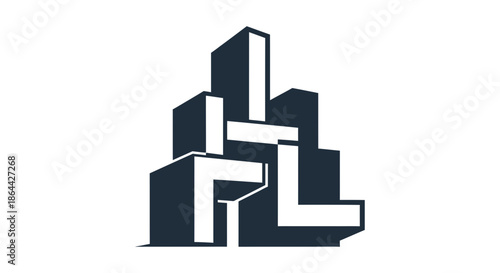 Abstract Geometric Structure Depicting Modern Architectural Conceptualization for Design