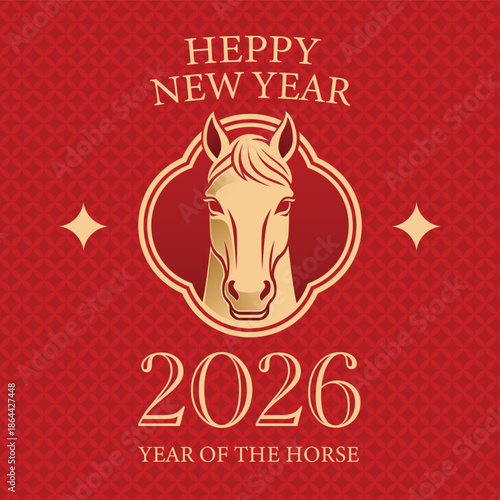 Chinese New Year 2026 Year of the Horse Greeting Design