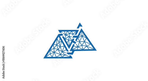 Abstract Geometric Triangle Logo Representing Connection, Technology, and Network
