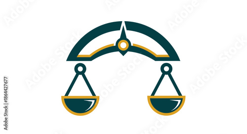 Abstract Graphic Design With A Distinct Style Depicting Balance and Justice