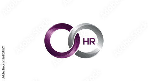 Abstract Graphic Design With Human Resources Initials in Interlocking Circles Logo