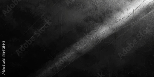 A dark and abstract grunge black and white background featuring a storm of mist and smoke textures under a night sky with clouds and moon light