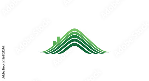 Abstract Green Graphic Emblazon Representing Nature's Vitality And Growth In Minimalist Style