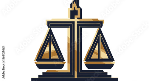 Abstract Illustration of Justice Balance Depicting Equality and Legal Fairness
