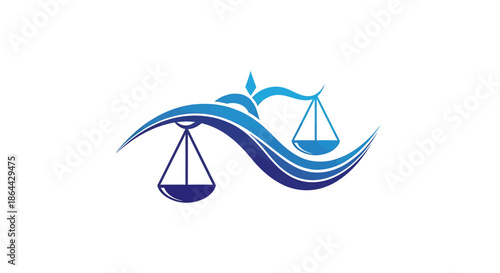 Abstract Illustration of Justice Scales Symbolizing Law and Fairness Elegantly