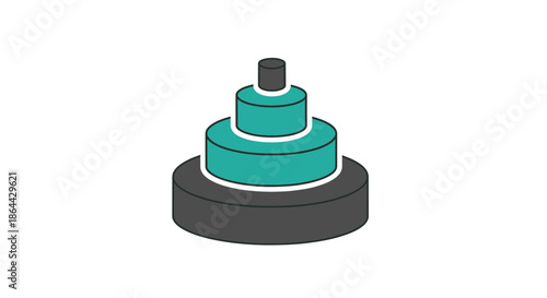 Abstract Graphic Showing Tiers, Conceptual Pyramid, Modern Icon Depicting a Structure